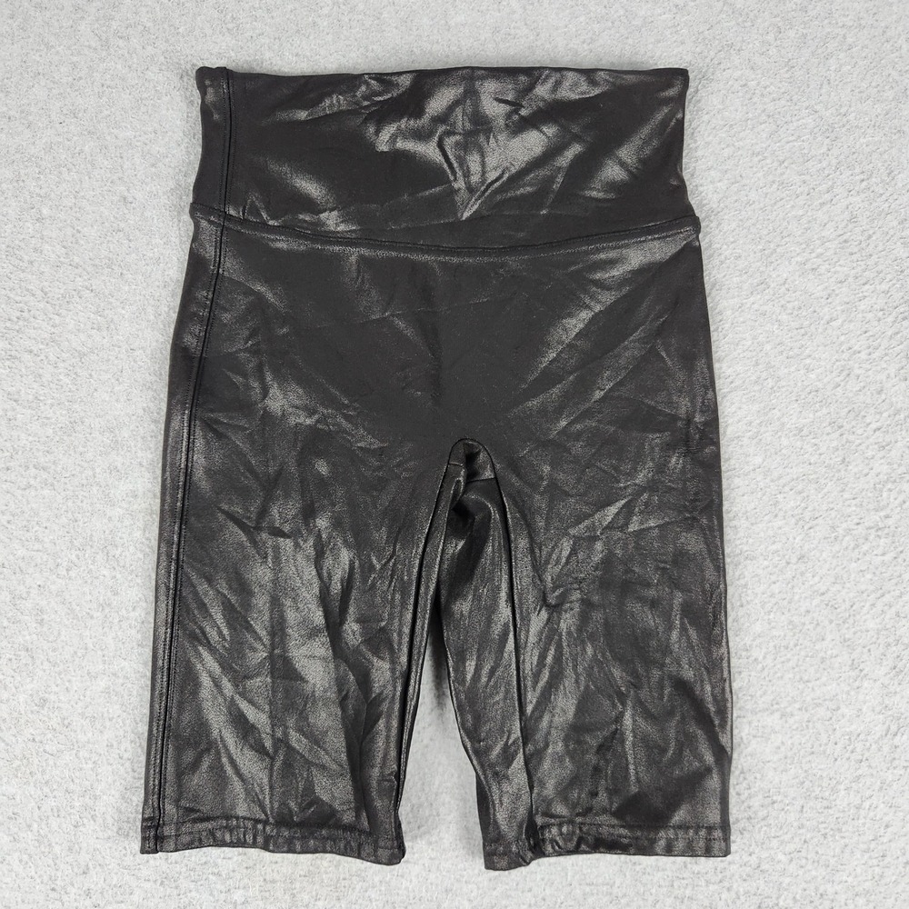 Spanx by Sara Blakely Biker Shorts Womens Small Black High Rise Shaping Stretch